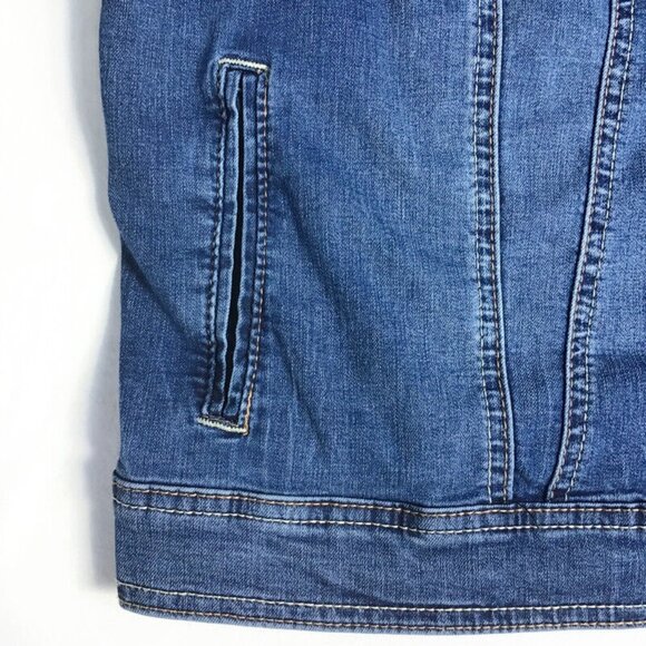 Maurices Jean Jacket Womens Plus Size 2 2x Stretch Medium Wash Blue Denim - Picture 4 of 10
